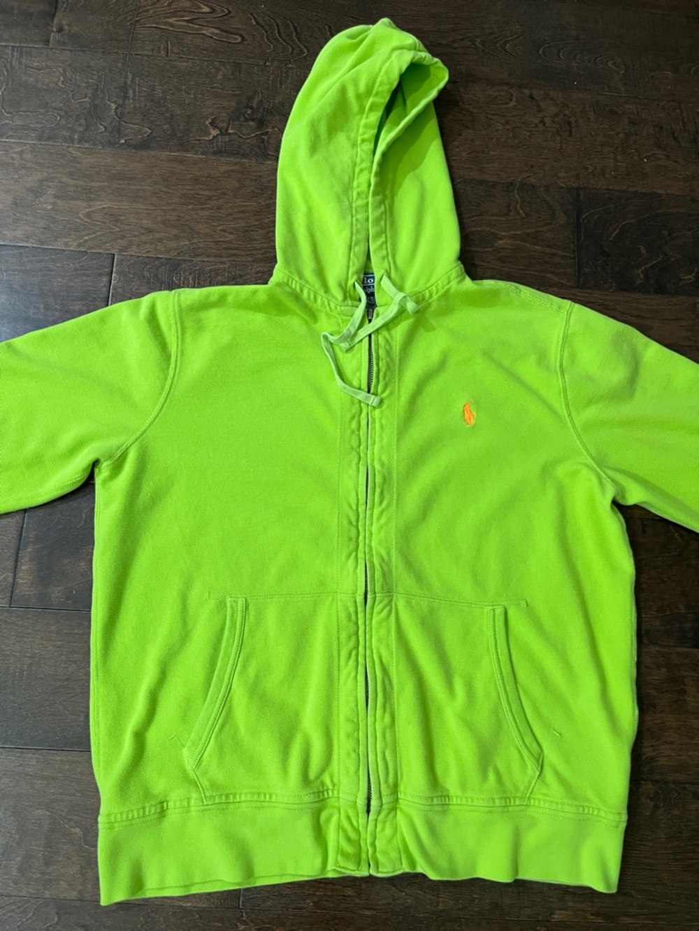 Ralph Lauren Neon Lime Green Zip Hoodie